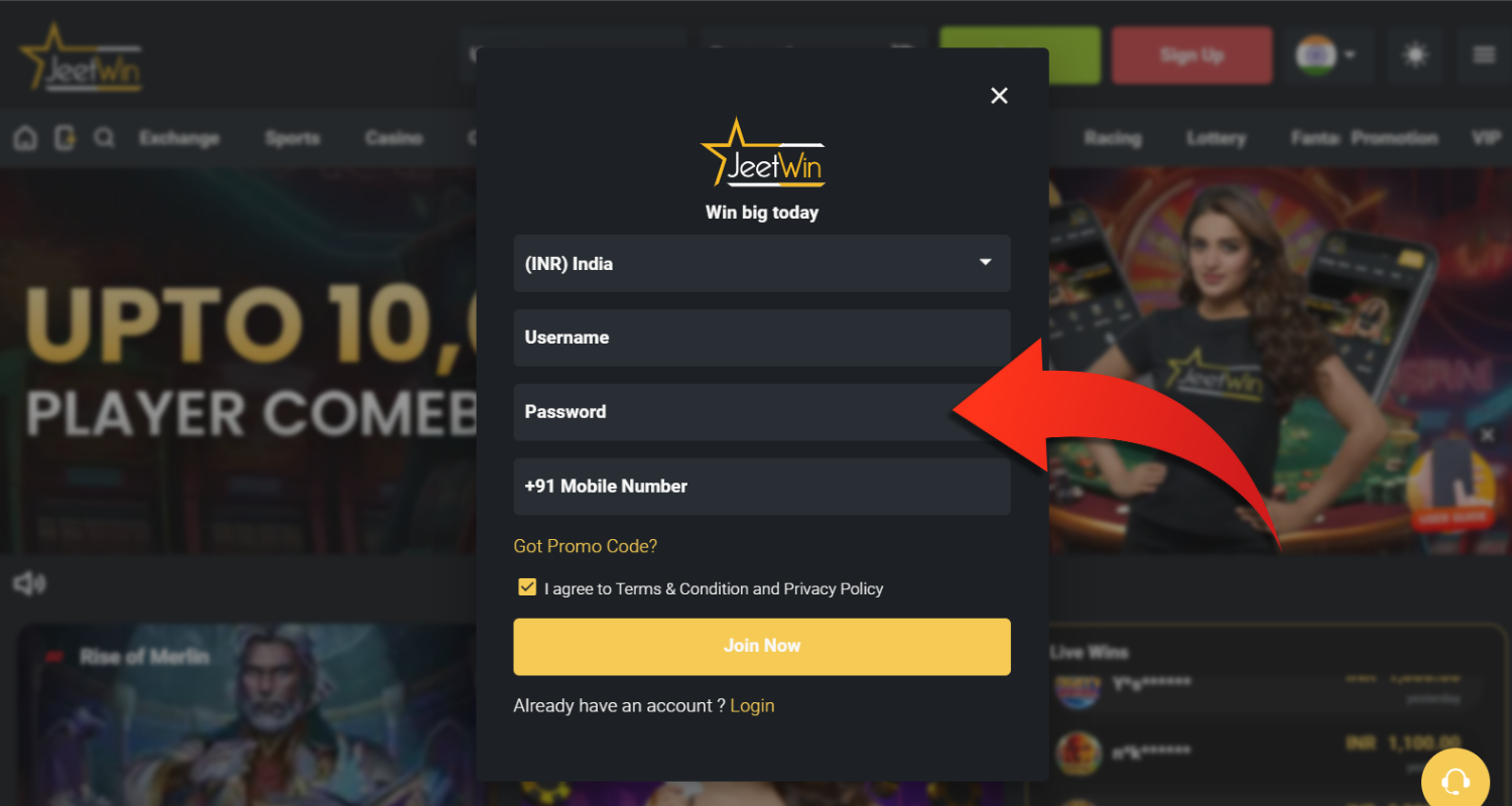 jeetwin registracion step 3
