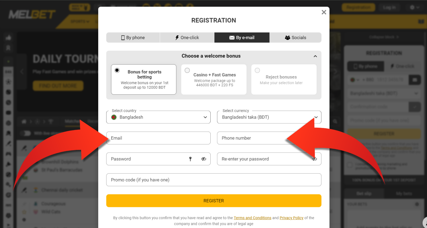 melbet registracion step 4