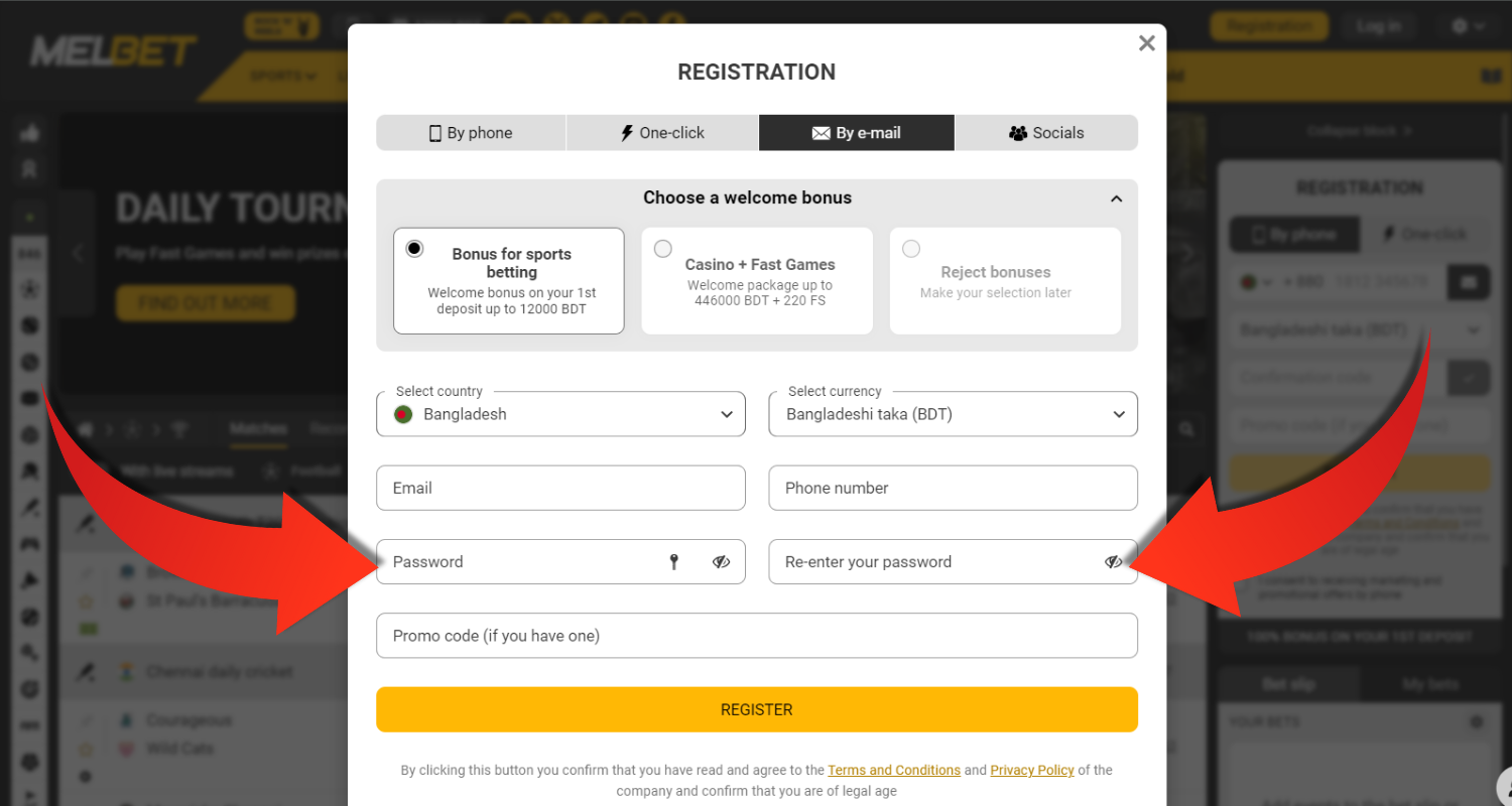 melbet registracion step 5