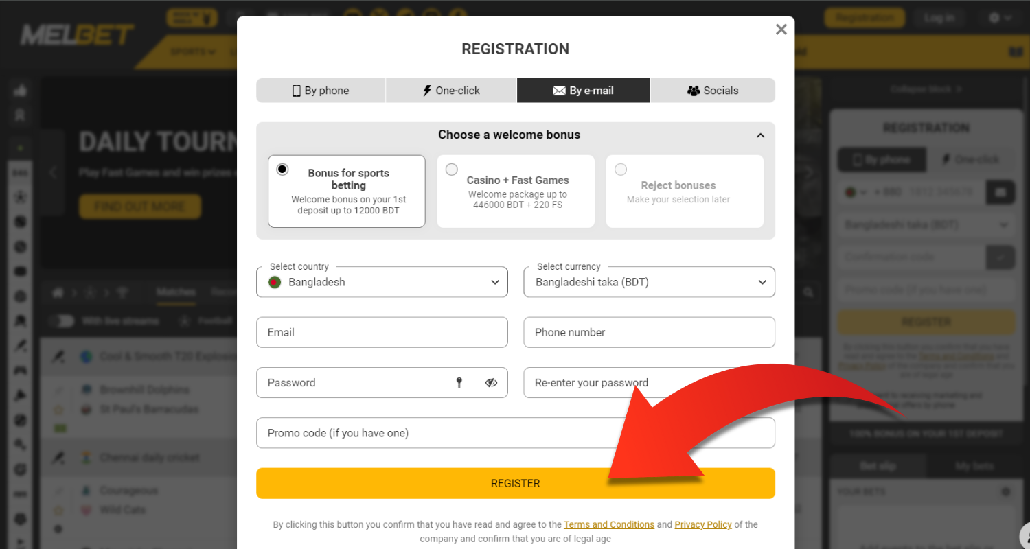 melbet registracion step 6